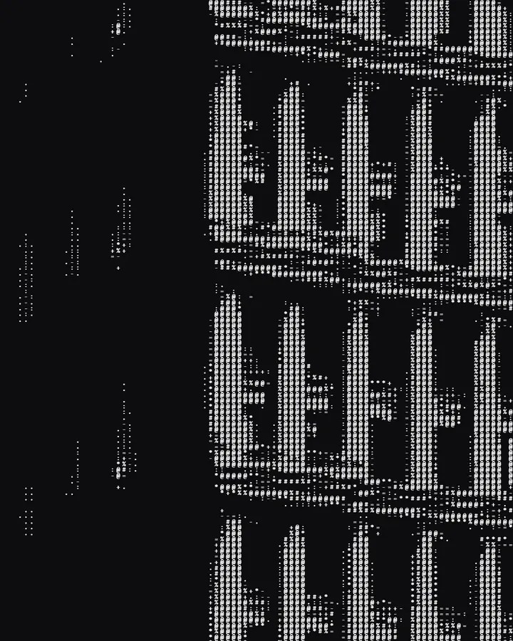 Effet ASCII appliqué avec Brandline, sur de l'architecture