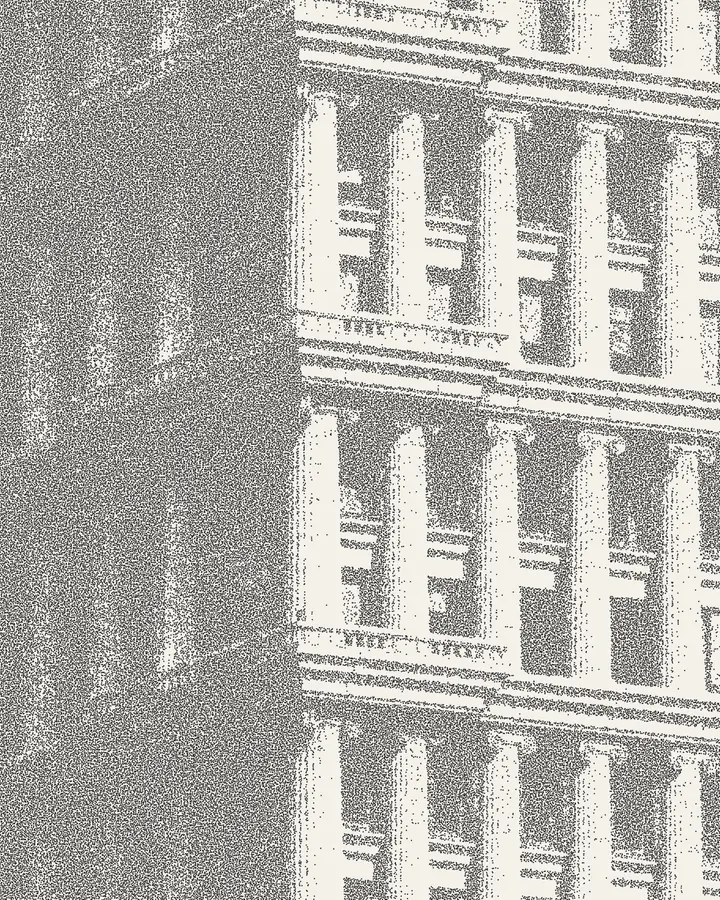 Effet Pointillé appliqué avec Brandline, sur de l'architecture